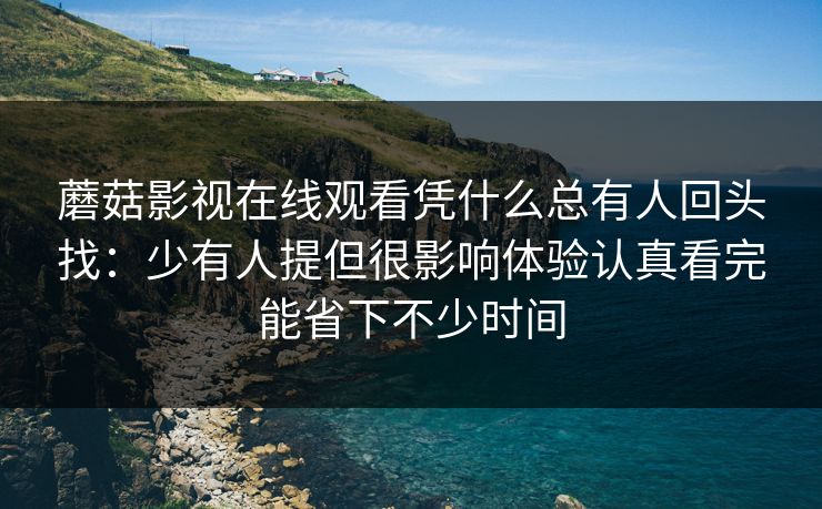 蘑菇影视在线观看凭什么总有人回头找：少有人提但很影响体验认真看完能省下不少时间