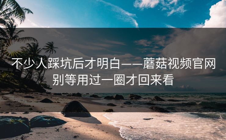 不少人踩坑后才明白——蘑菇视频官网别等用过一圈才回来看