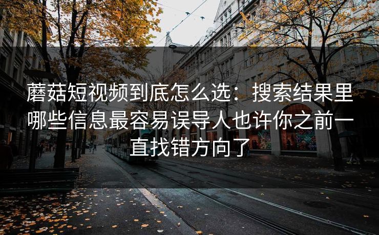 蘑菇短视频到底怎么选：搜索结果里哪些信息最容易误导人也许你之前一直找错方向了