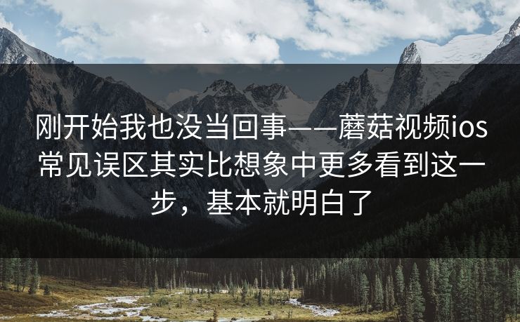刚开始我也没当回事——蘑菇视频ios常见误区其实比想象中更多看到这一步,基本就明白了 刚开始我也没当回事——蘑菇视频ios常见误区其实比想象中更多看到这一步,基本就明白了